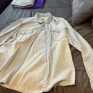 Faded Glory long sleeve button down with flowers